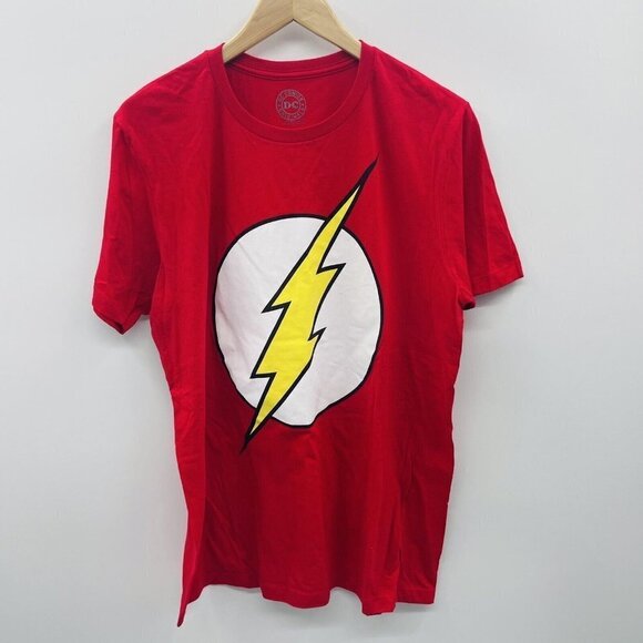 DC Comics Unisex Size LargeShort Sleeve The Flash Graphic Tee Tshirt in Red 1310 - Picture 1 of 4